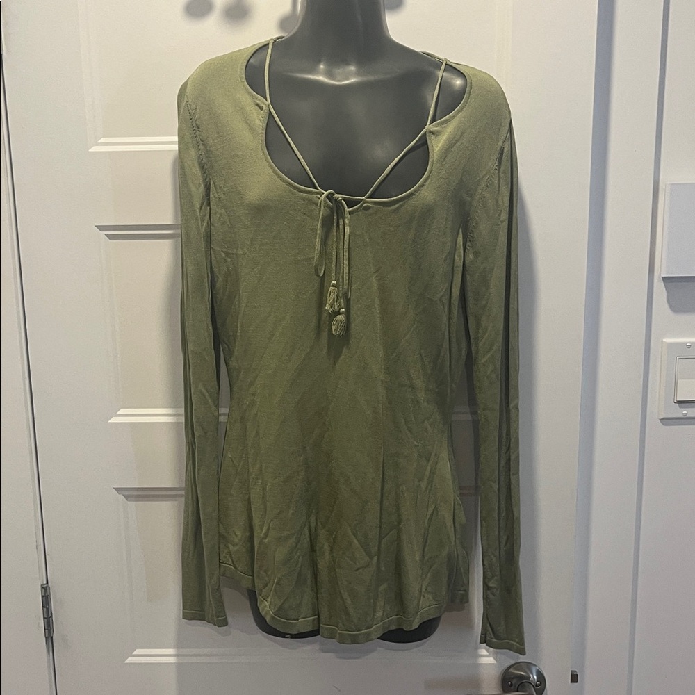 Elegant Olive Green Women's Blouse